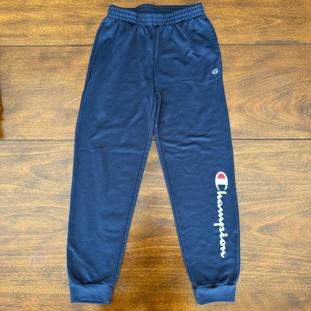 Champion Logo Joggers – Boys Large – Navy Blue Sweatpants